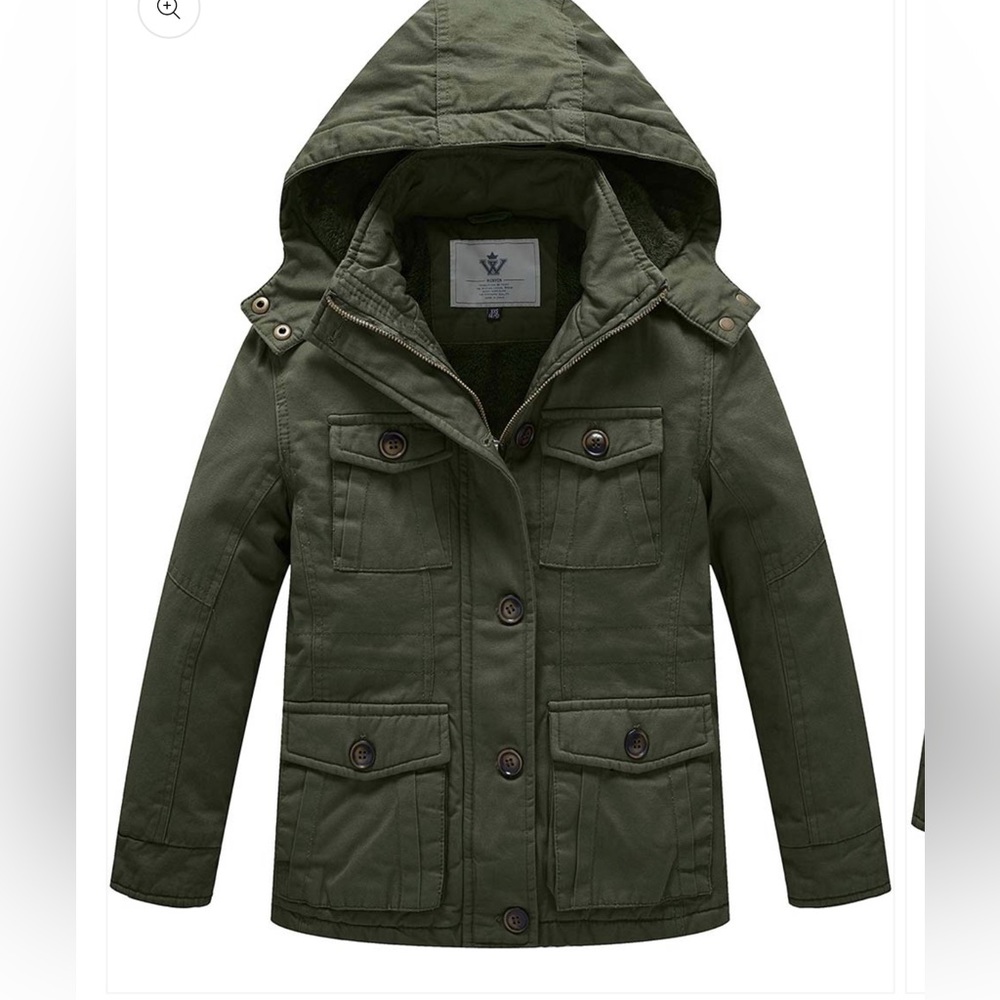 Boys Army green heavy winter coat